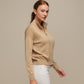 Maglione polo in maglia con zip e micro strass