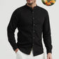 Camicia nera premium con colletto alla coreana