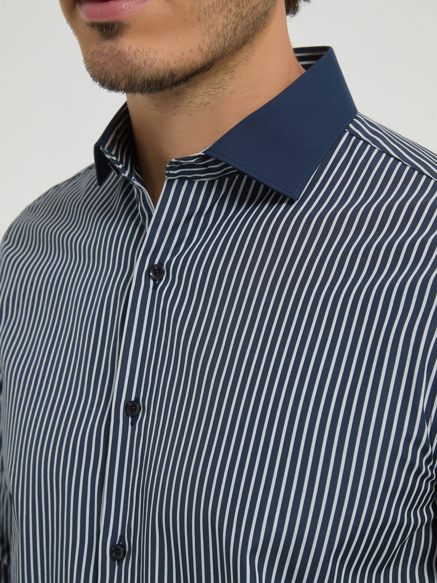 Camicia a righe comfort blu navy