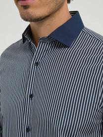 Camicia a righe comfort blu navy