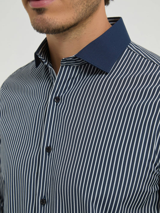 Camicia a righe comfort blu navy