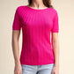 Top in maglia a trecce a maniche corte