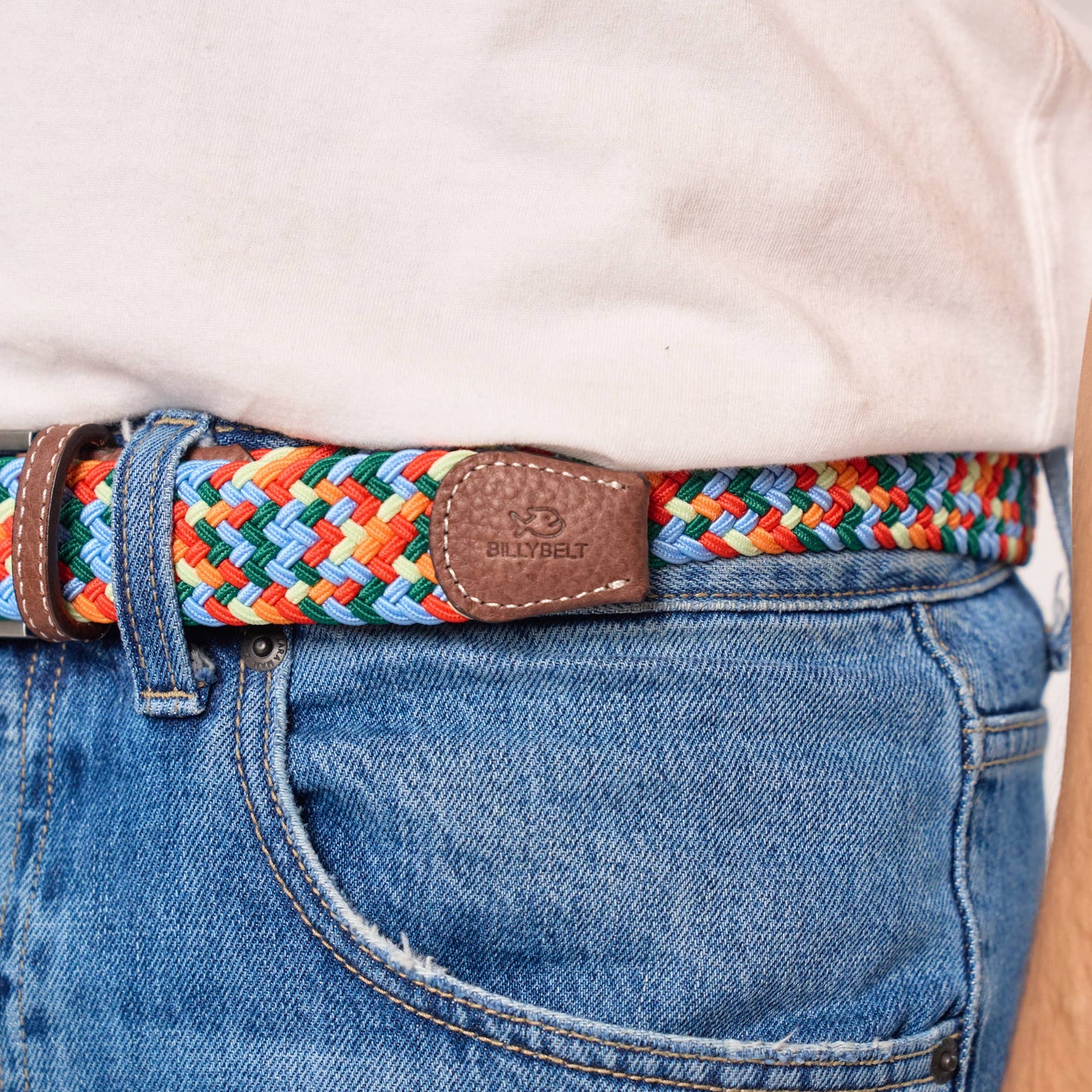 Cintura intrecciata elastica multicolore Willemstad