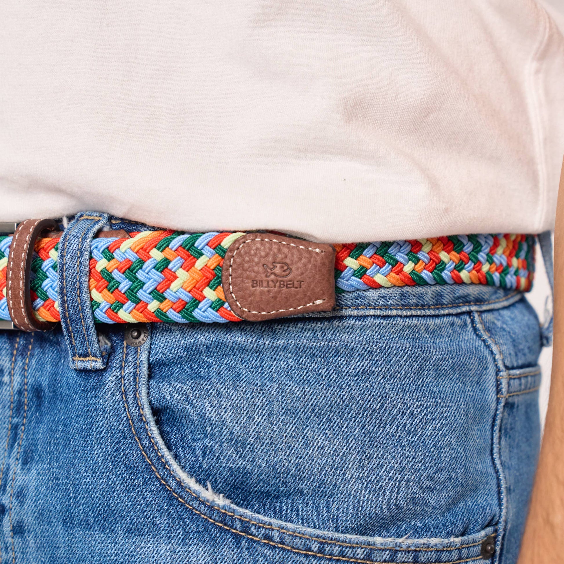 Cintura intrecciata elastica multicolore Willemstad