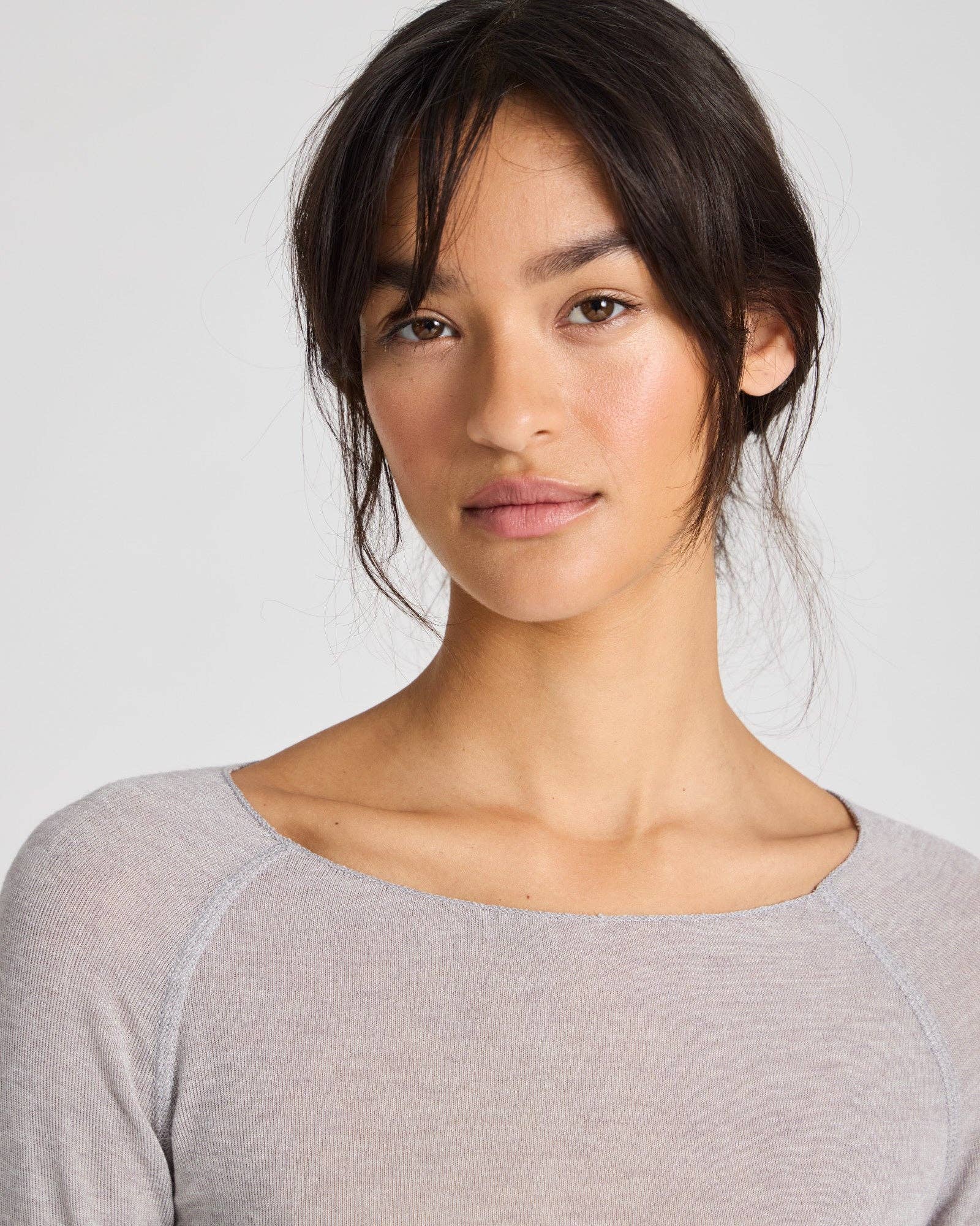 Maglia Amalie in lana grigio chiaro mélange
