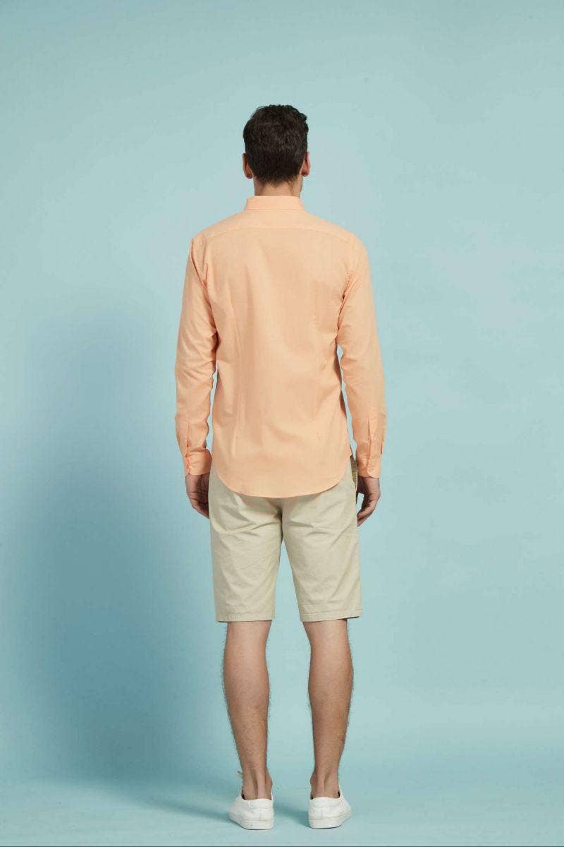 Camicia arancione in voile di cotone Yves Enzo