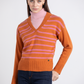 Maglione bicolor a righe