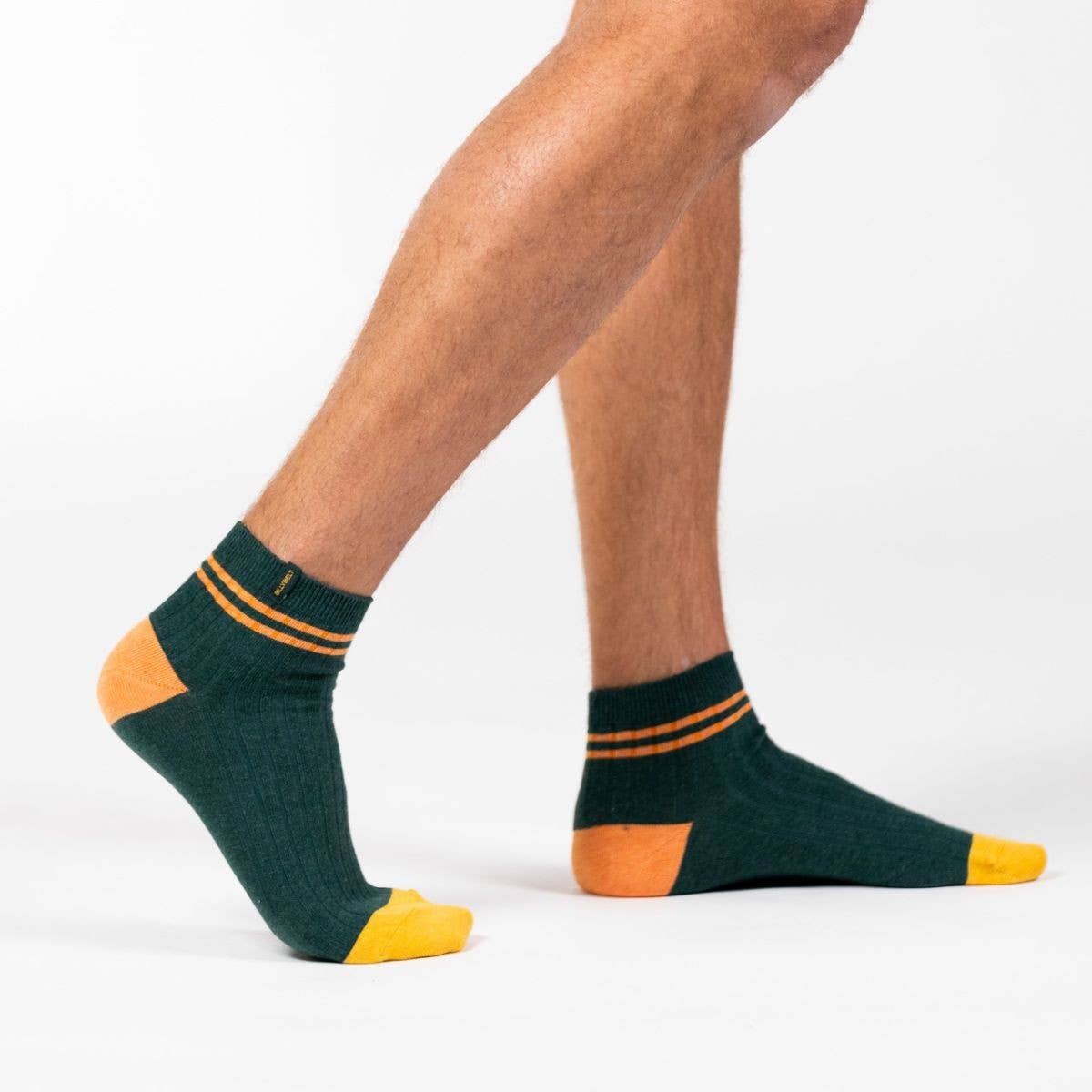Calzini sportivi in cotone pettinato verde scuro