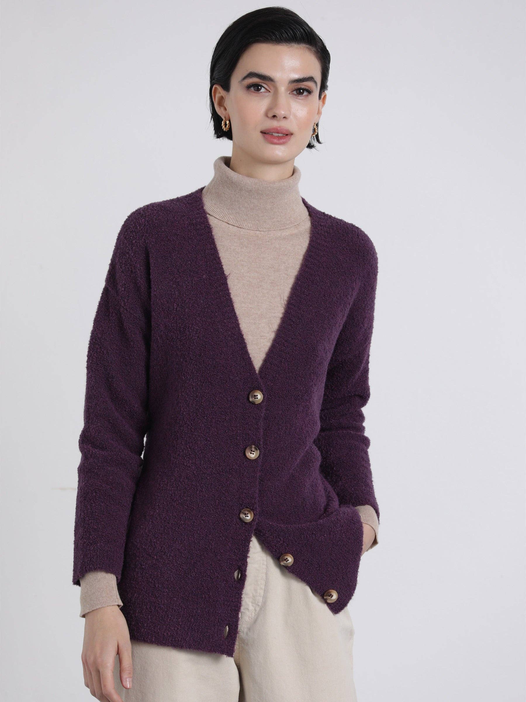 Giacca cardigan in maglia con cintura