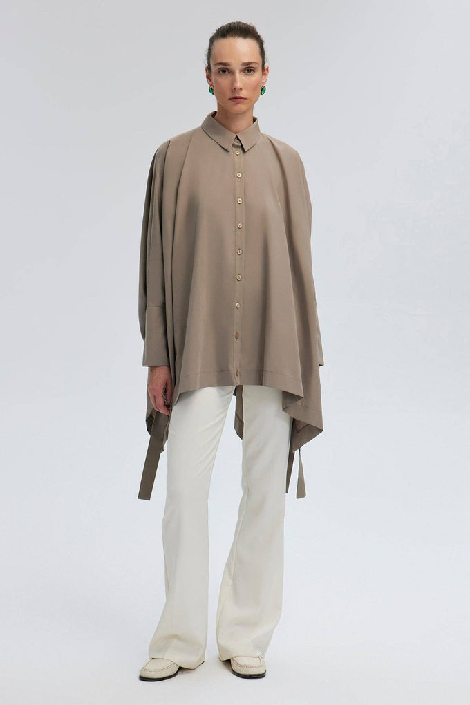 Camicia oversize con nastro laterale