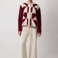 Cardigan in maglia color block