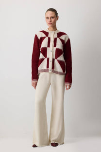 Cardigan in maglia color block