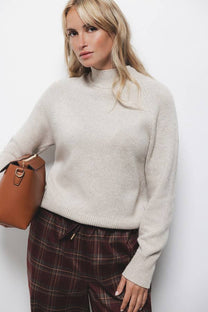 Maglione dolcevita in maglia rasata