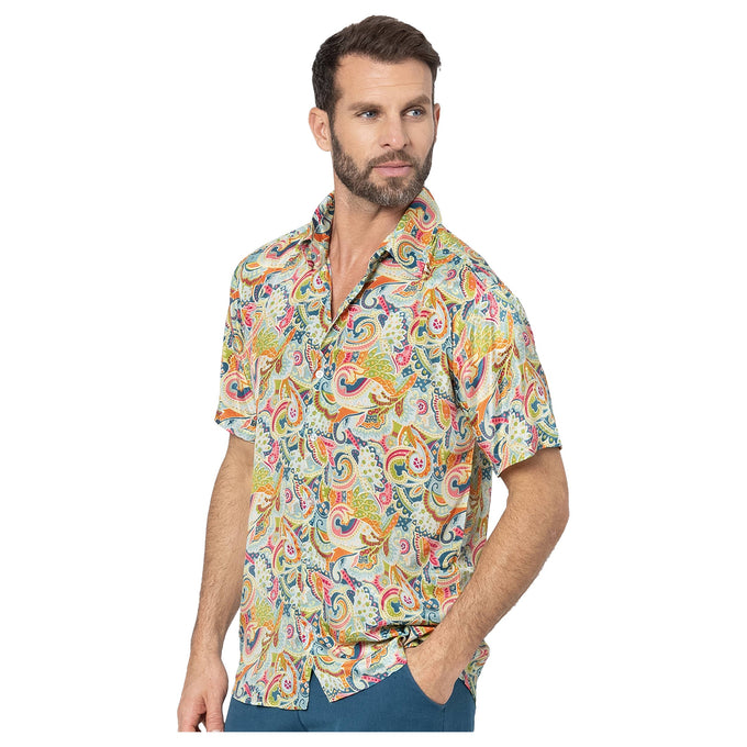 Camicia estiva a maniche corte fantasia paisley