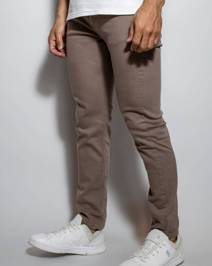Pantaloni Drill Marroni Stretch Uomo
