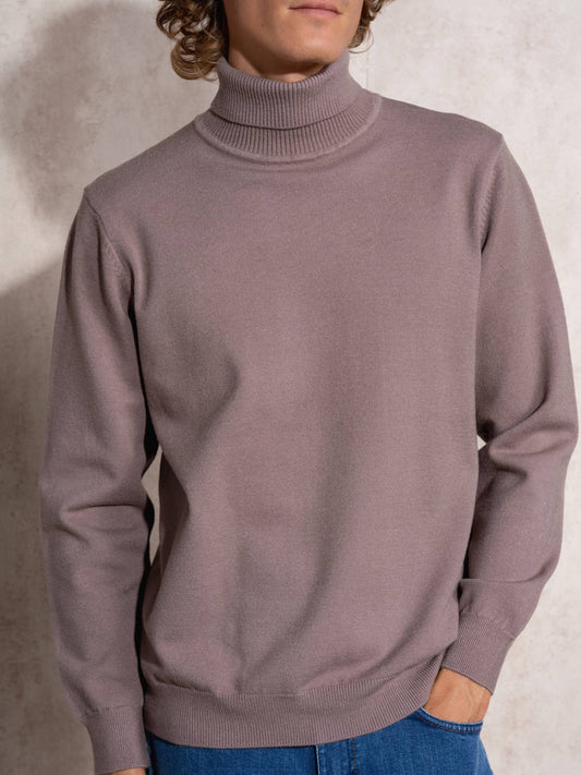 Maglione dolcevita uomo in maglia misto viscosa