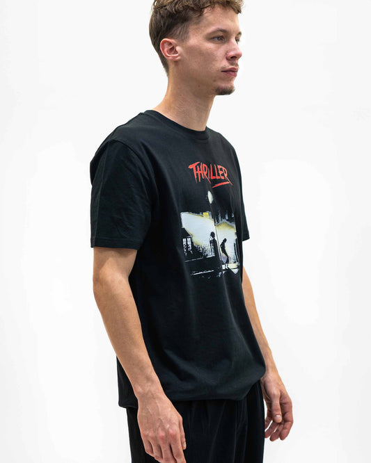 T-shirt unisex nera con stampa Thriller