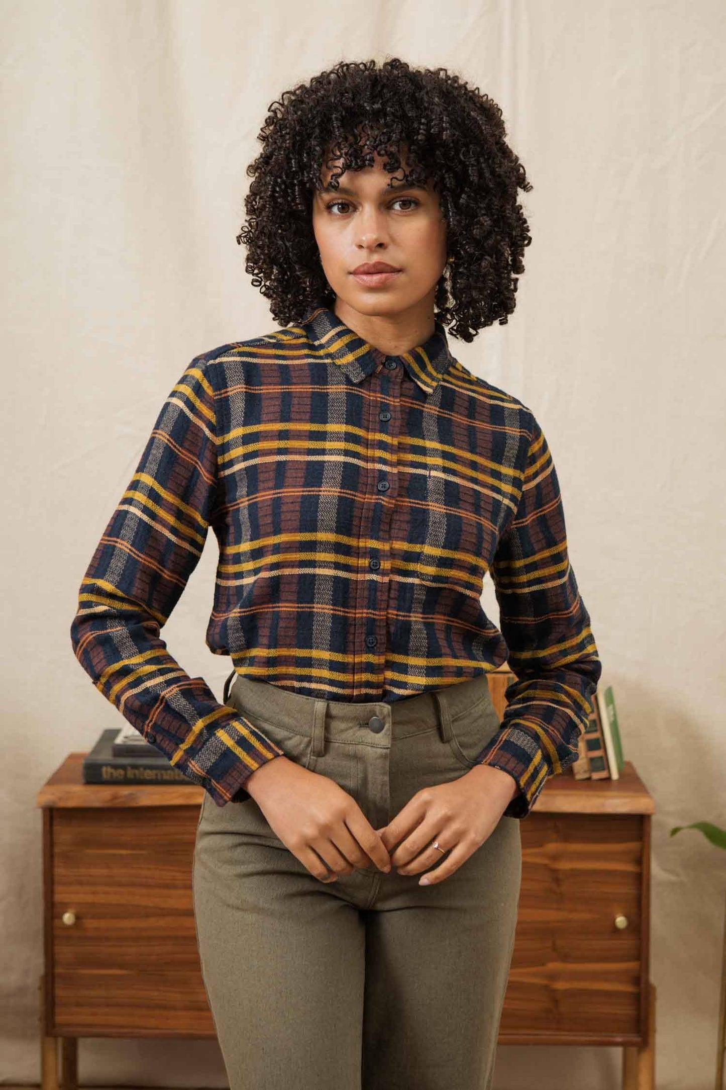 Camicia slim a quadri Alba del Deserto