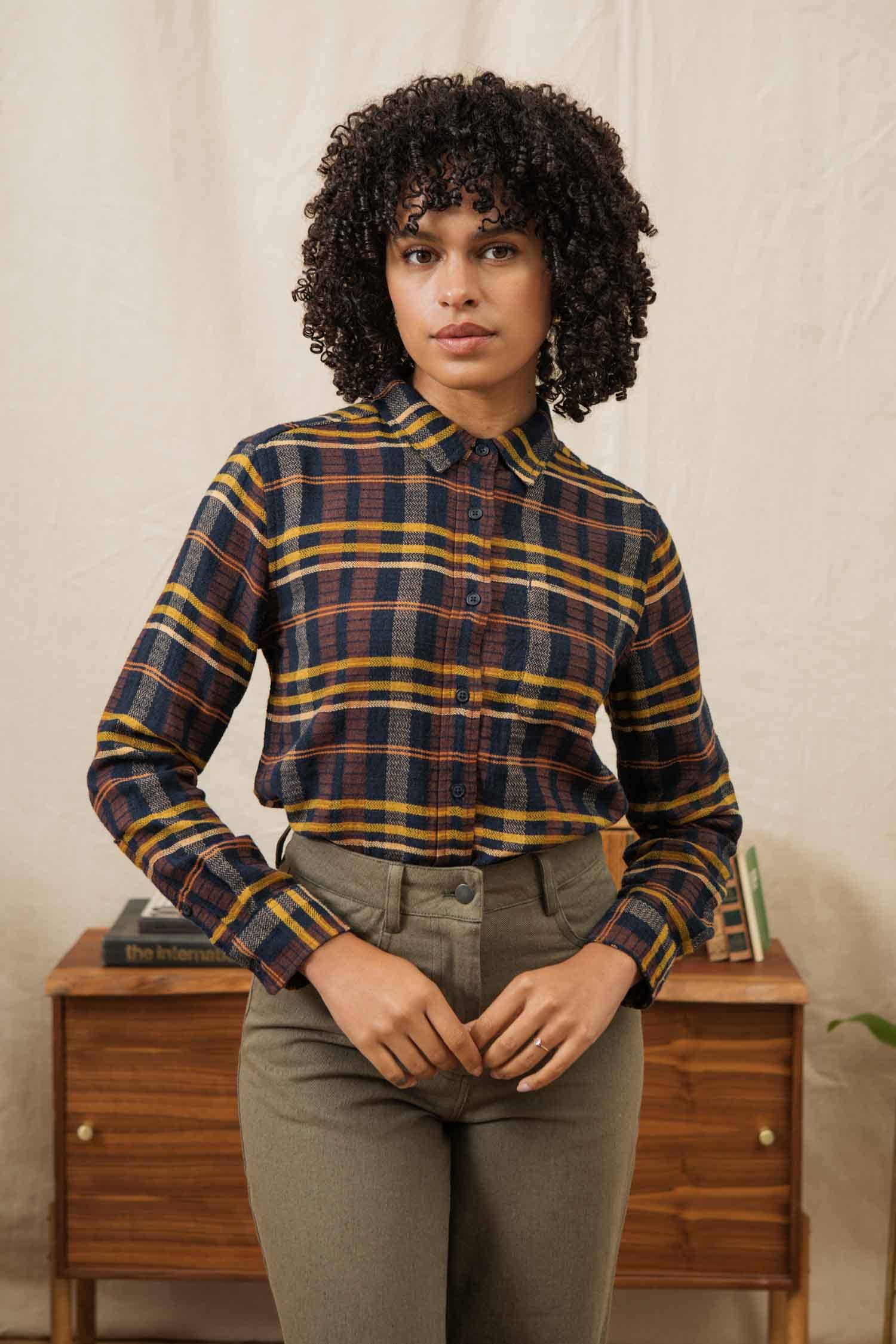 Camicia slim a quadri Alba del Deserto
