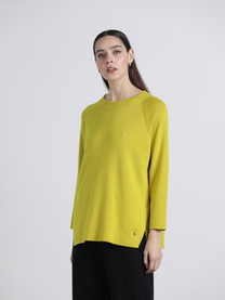 Jersey donna relaxed fit con spacchi laterali