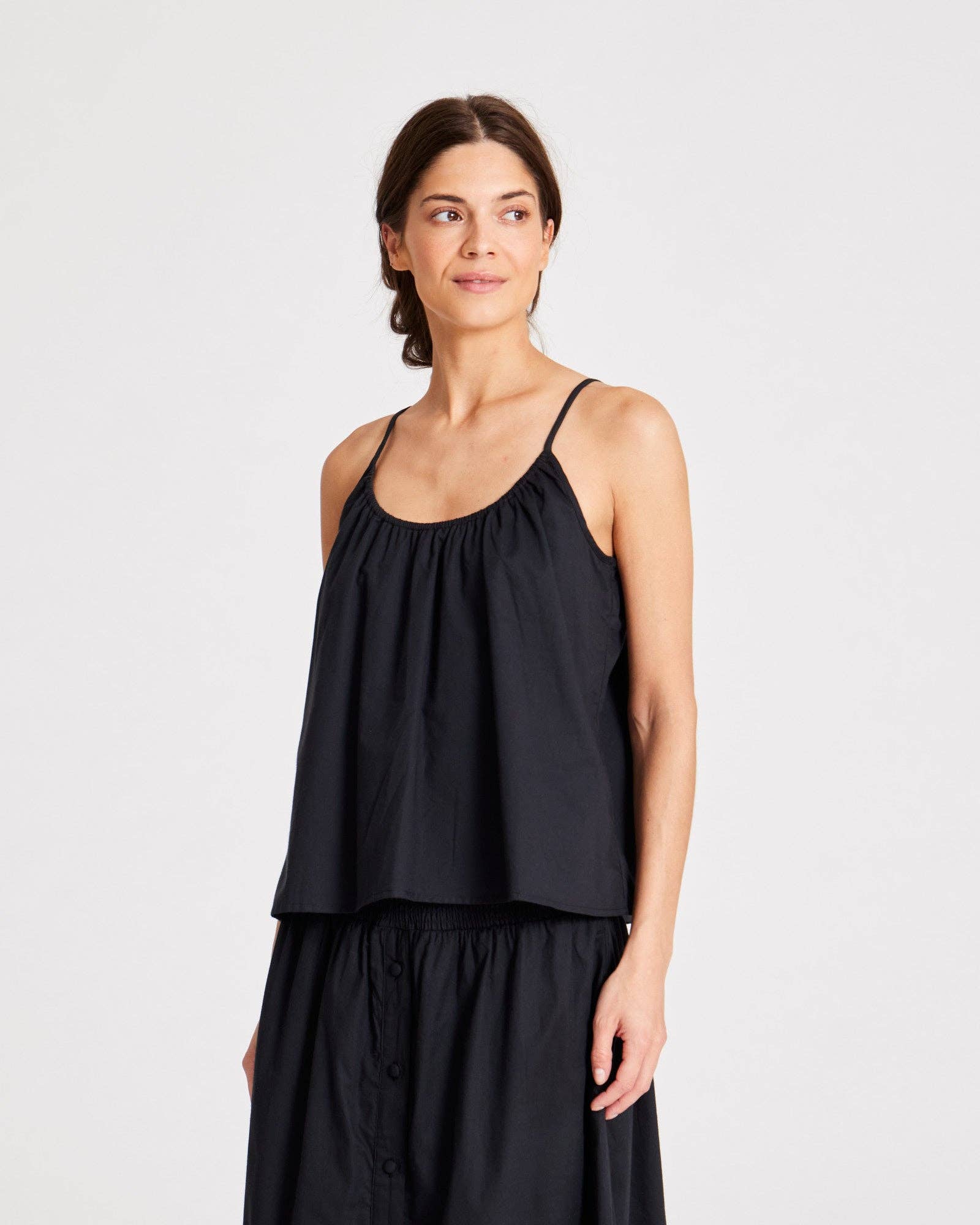 Top Annie nero in cotone biologico
