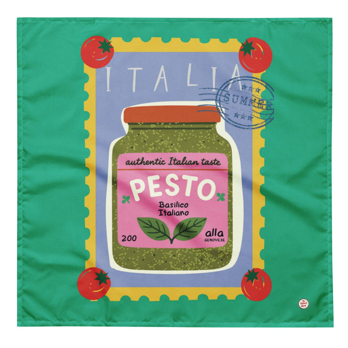 Sciarpa leggera multifunzione con stampa Pesto Italiano