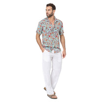 Camicia estiva a maniche corte floreale