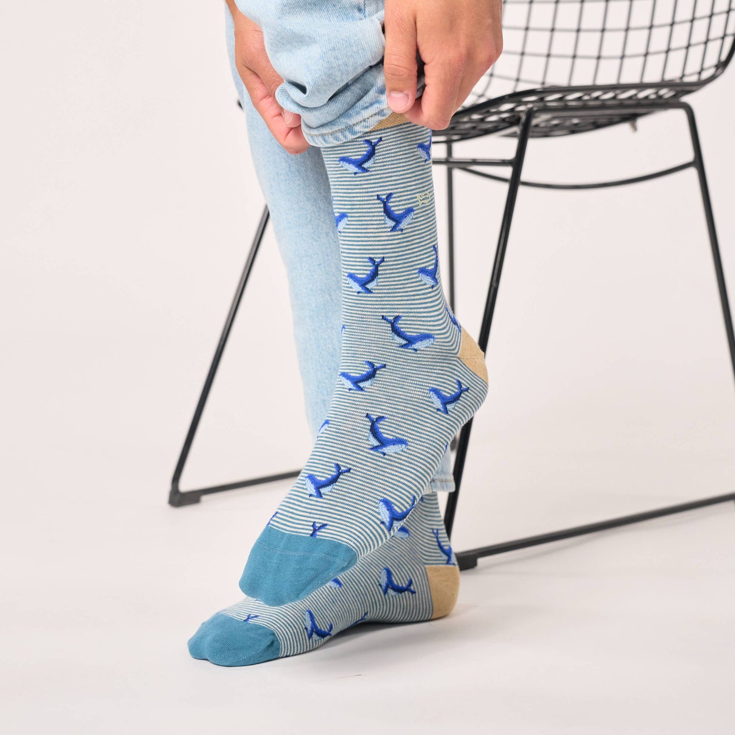 Calzini in cotone pettinato con balene