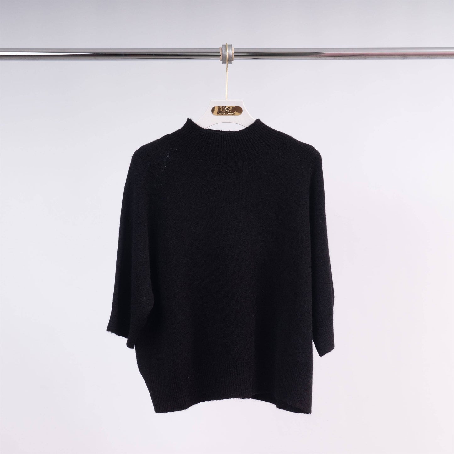 Maglione girocollo in maglia a maniche corte