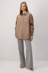 Camicia oversize con ricami