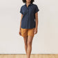 Camicia Bea in seersucker blu navy