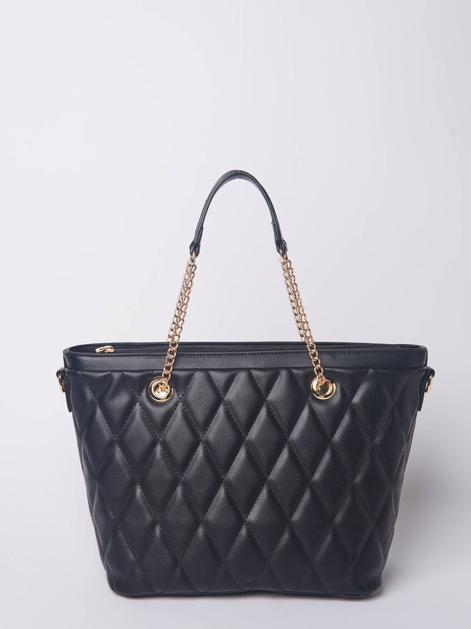Borsa shopper trapuntata in similpelle