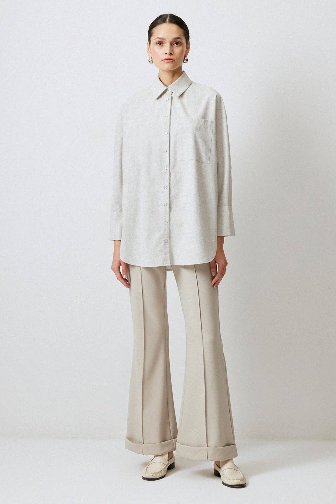 Camicia oversize in misto cotone