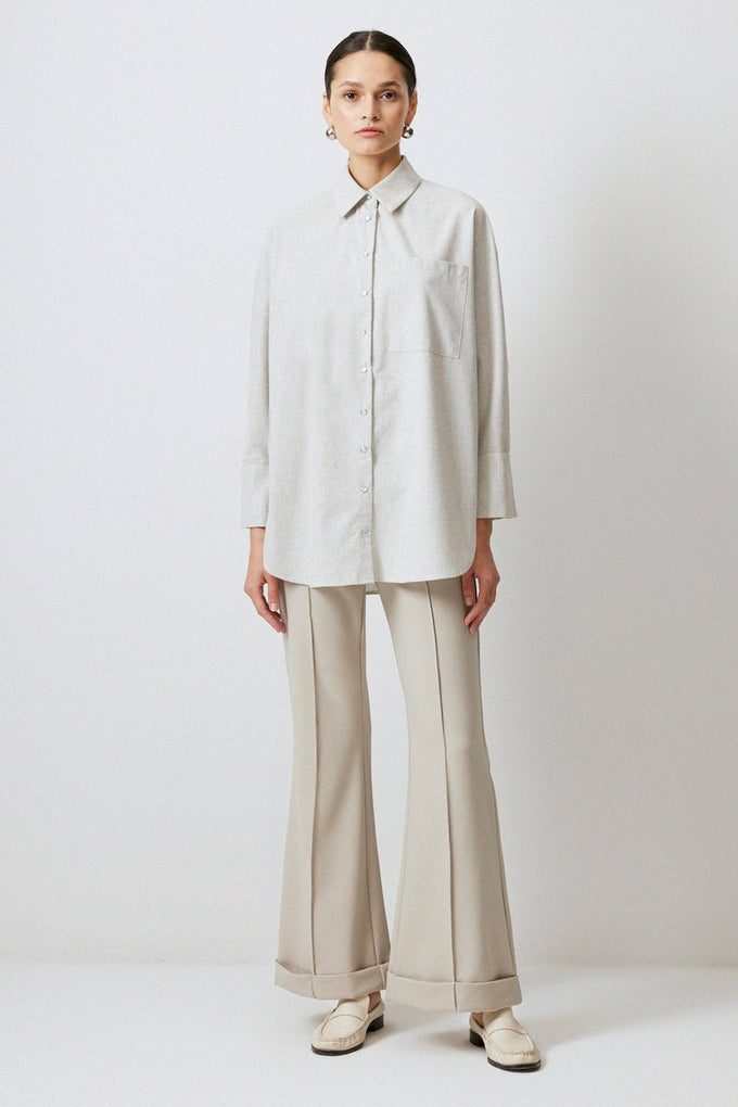 Camicia oversize in misto cotone