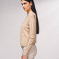 Maglione cache-cœur in maglia fine con perle