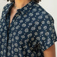 Camicia Bea a maniche corte con fantasia blu notte