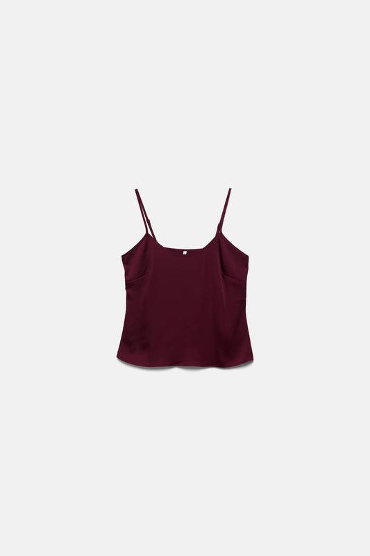 Top minimal con spalline regolabili e scollo quadrato