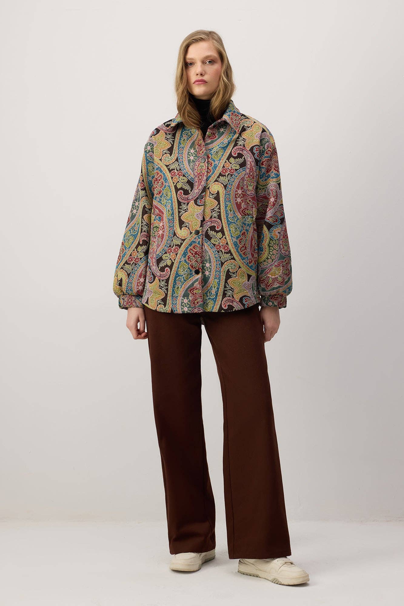 Giacca bomber fantasia paisley multicolor