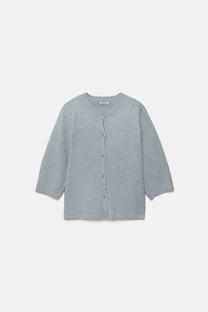 Cardigan in maglia rasata con maniche 3/4