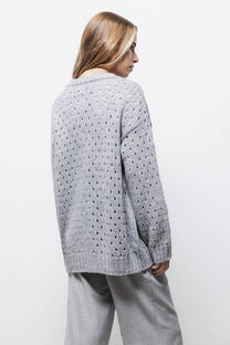 Cappotto cardigan in maglia strutturata da donna