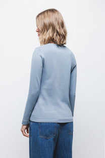 Maglione in maglia rasata con scollo a V