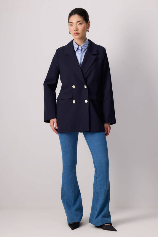 Blazer doppiopetto con bottoni effetto conchiglia