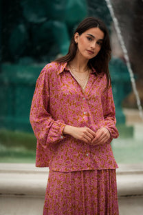 Camicia oversize floreale in viscosa