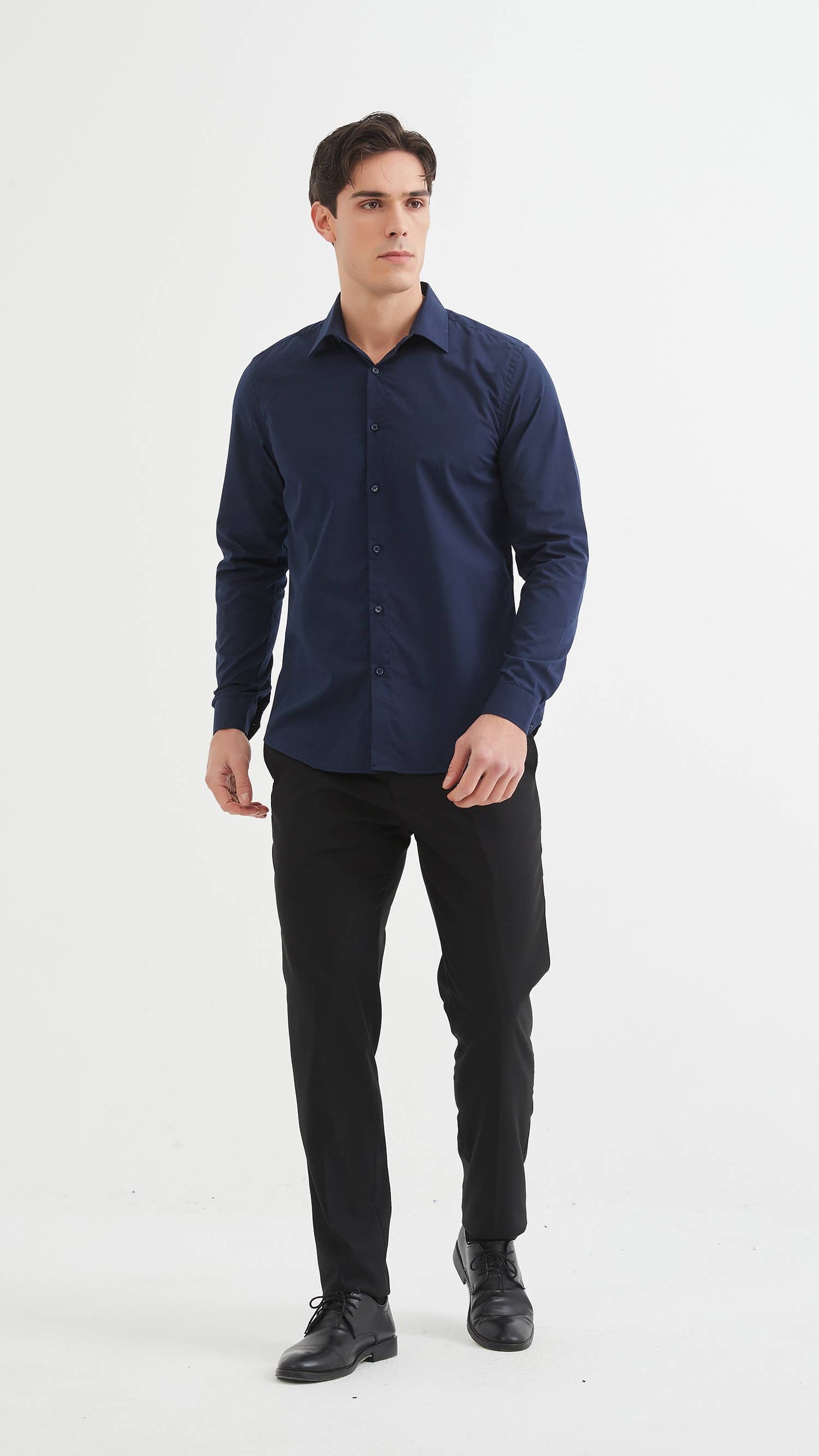 Camicia slim fit blu scuro da uomo