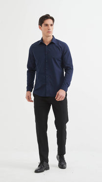 Camicia slim fit blu scuro da uomo