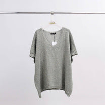 Maglione corto in maglia metallizzata con maniche corte