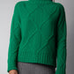 Maglione dolcevita a trecce in misto cashmere