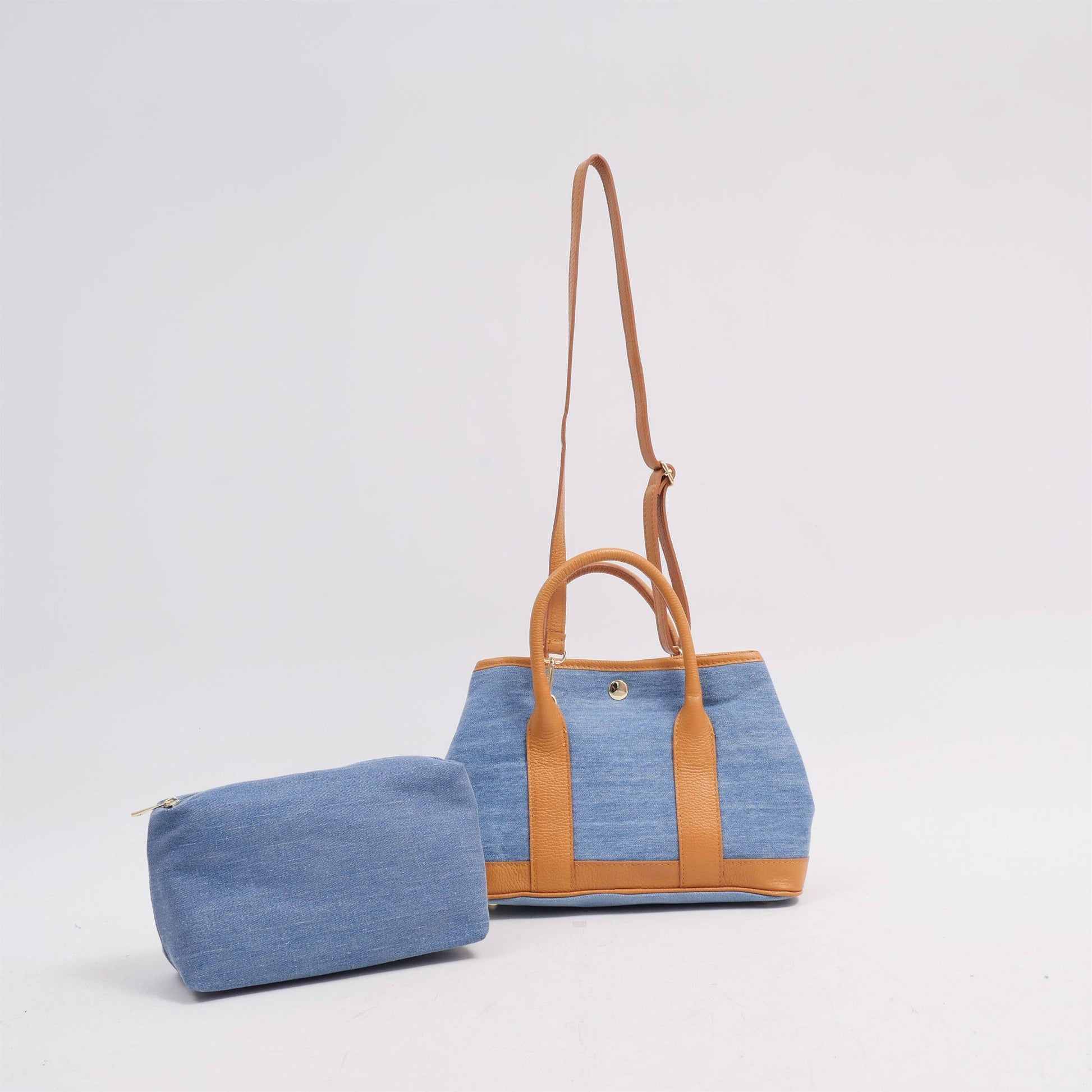 Borsa a mano effetto denim con tracolla