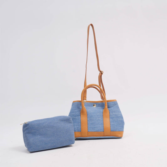 Borsa a mano effetto denim con tracolla