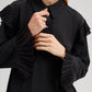 Tunica in chiffon nera con volant